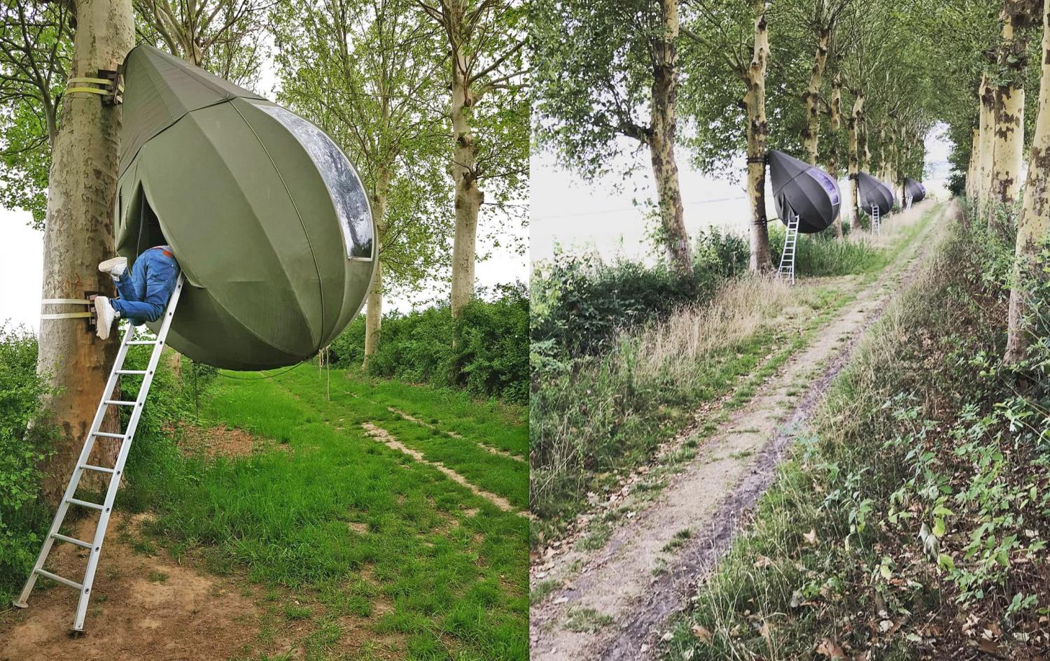 Raindrop Shaped Tree Tents Let You Sleep In The Trees - Dew Drop TreeTents by DrÃ© Wapenaar