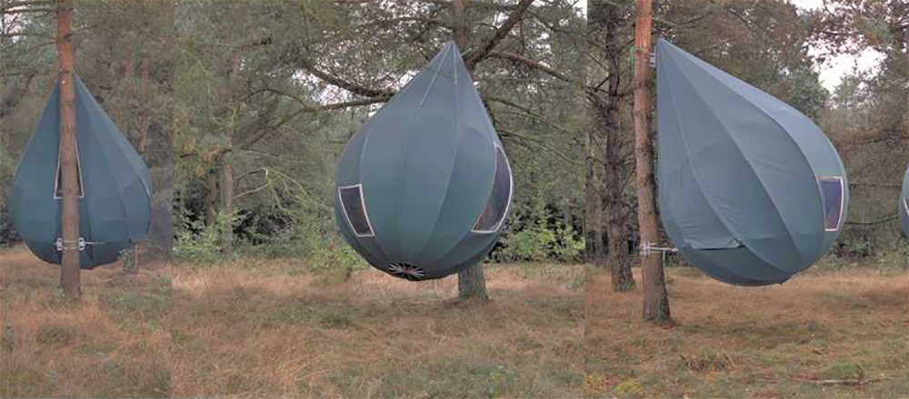 Raindrop Shaped Tree Tents Let You Sleep In The Trees - Dew Drop TreeTents by DrÃ© Wapenaar