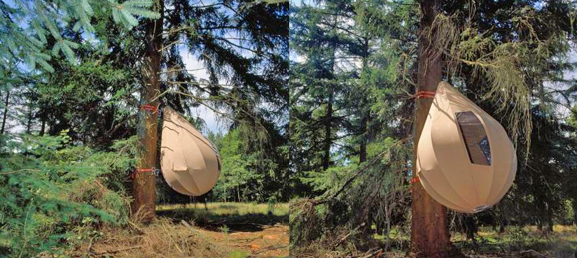 Raindrop Shaped Tree Tents Let You Sleep In The Trees - Dew Drop TreeTents by DrÃ© Wapenaar