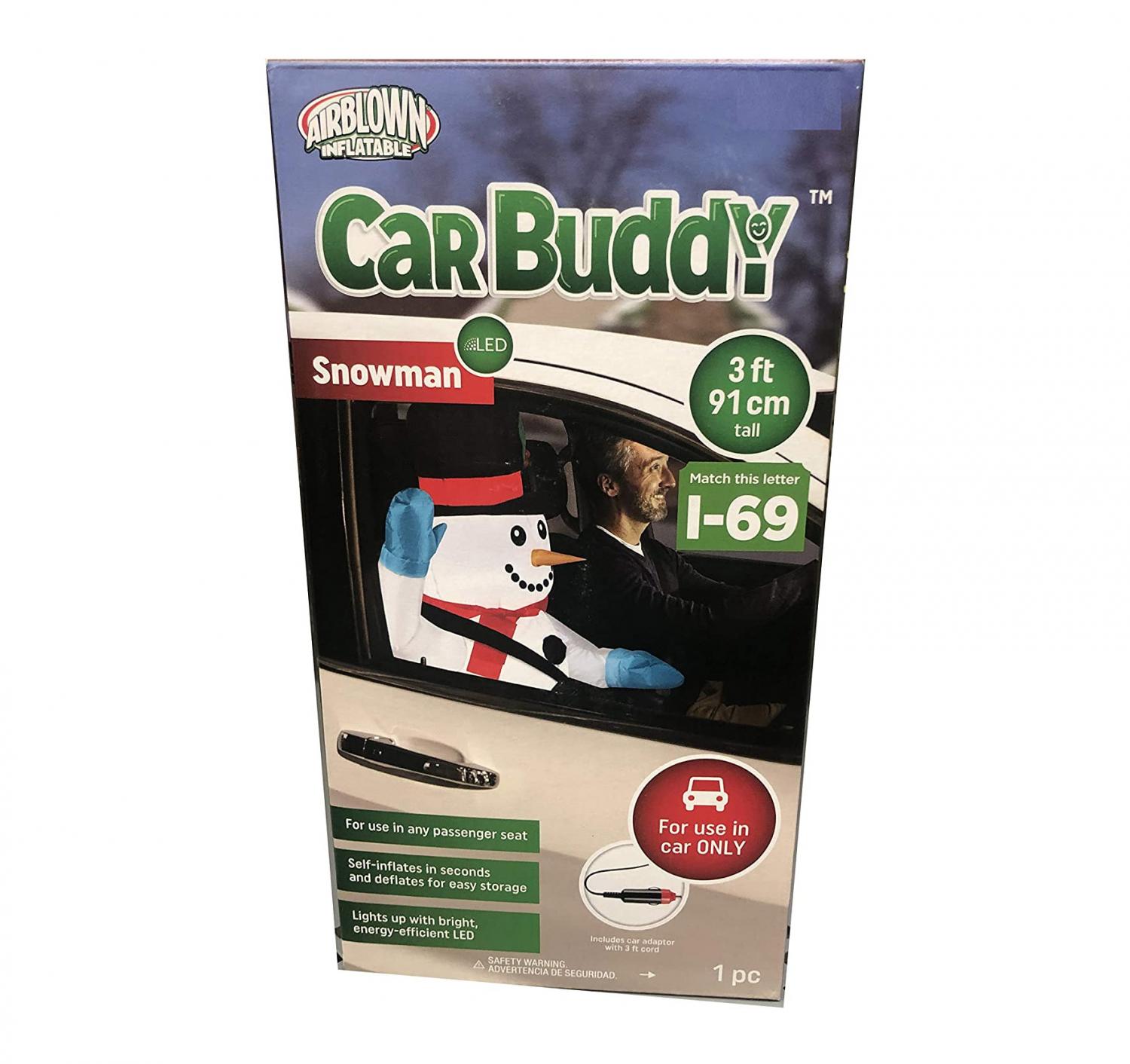 Inflatable Christmas Characters For The Car - Carbuddy passenger seat inflatable Christmas characters