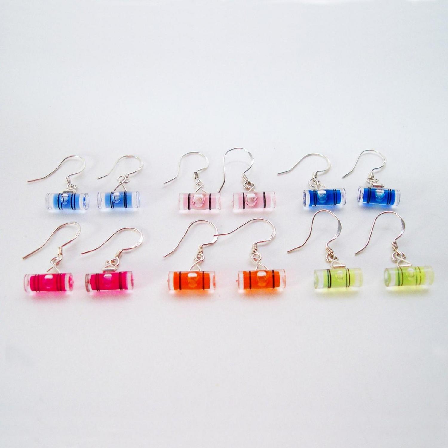 Level Earrings - Funny Prank level headed earrings