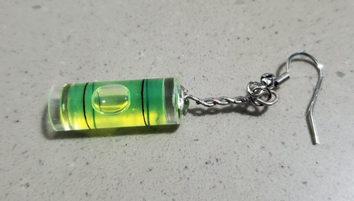 Level Earrings - Funny Prank level headed earrings