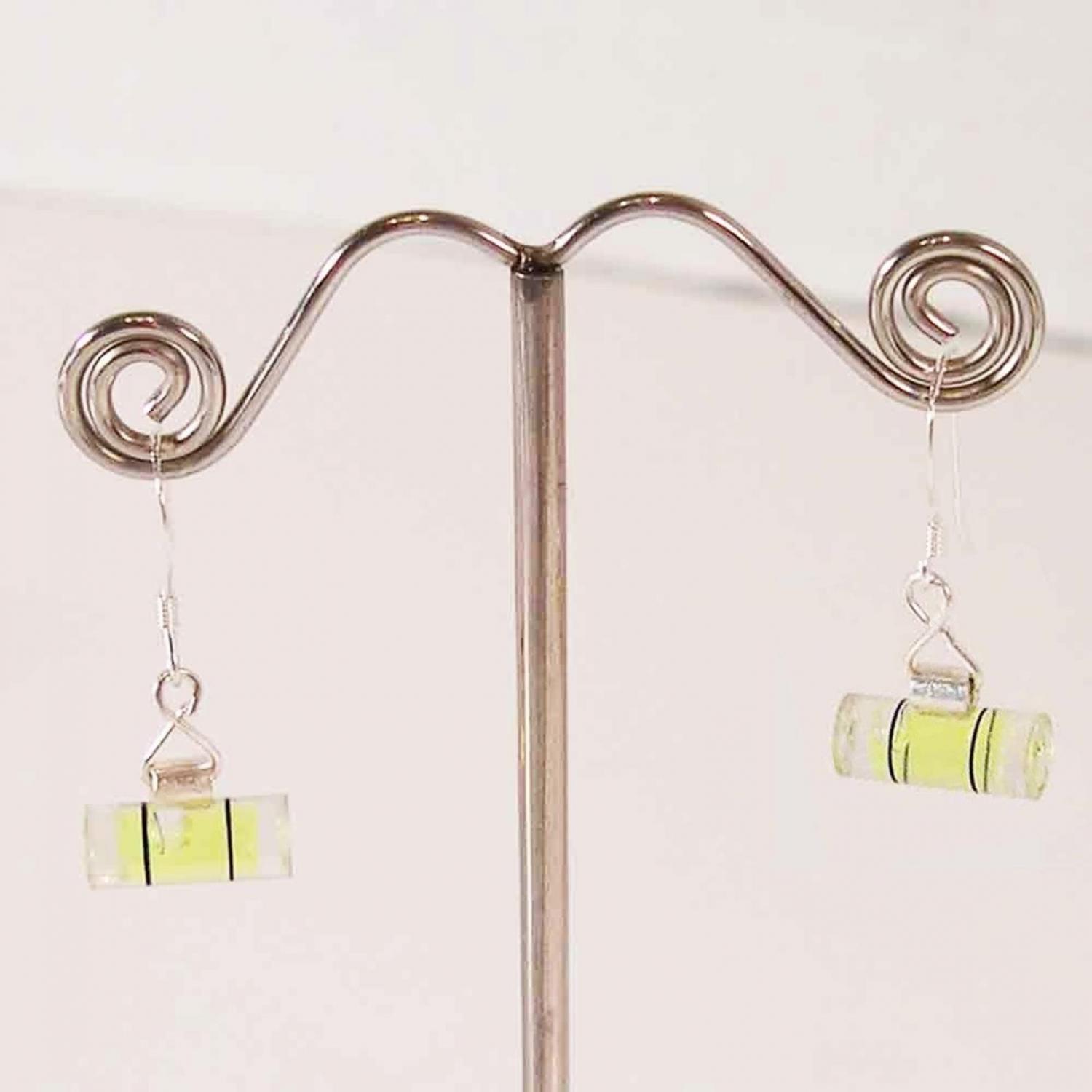 Level Earrings - Funny Prank level headed earrings
