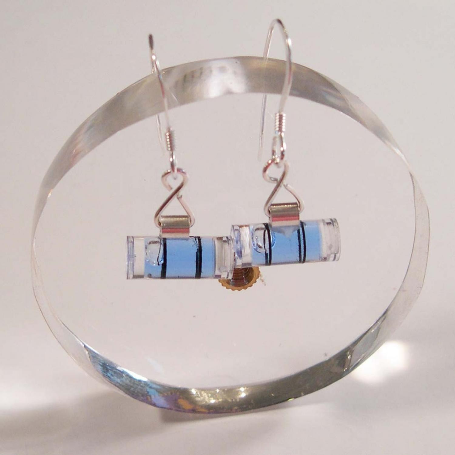 Level Earrings - Funny Prank level headed earrings