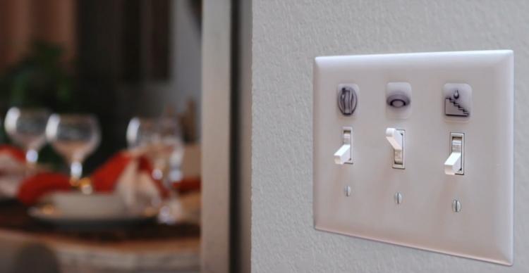 SwitchID Light Switch Cover Labels Help Identify What Switch Is For What - Light switch plate location icon stickers