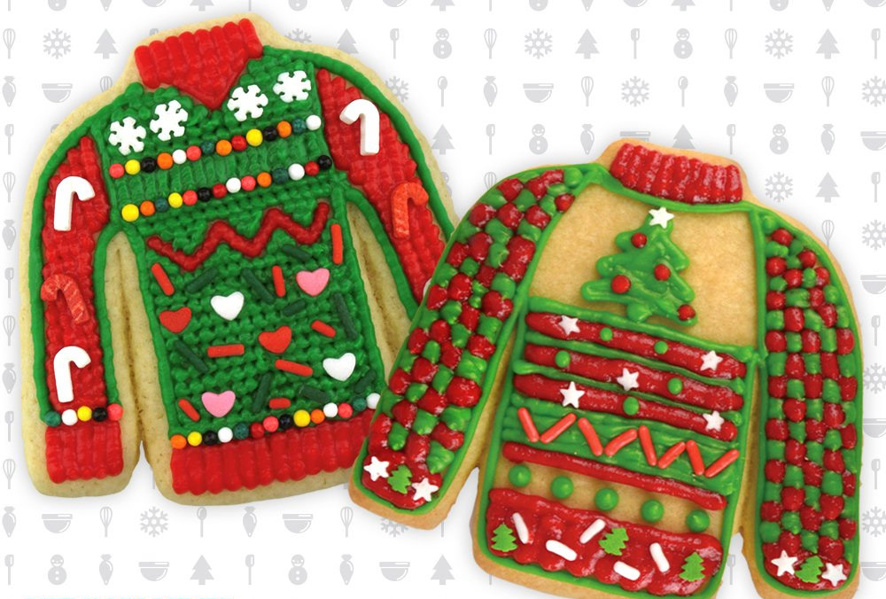 Ugly Sweater Cookie Cutters - Funny Ugly Christmas Sweater Gingerbread Cookie Cutter Kit