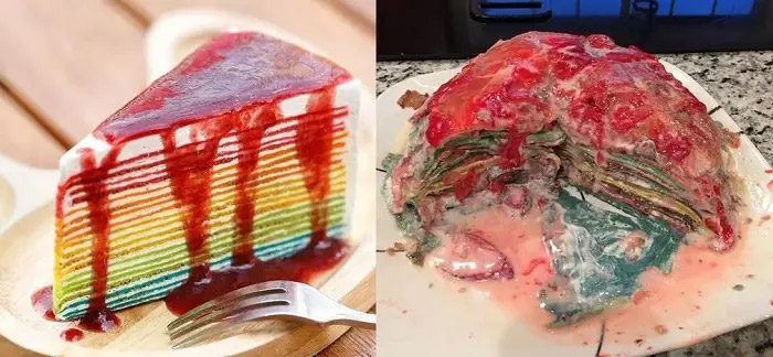 Cheesecake layer cake baking fail - Best pinterest baking fails