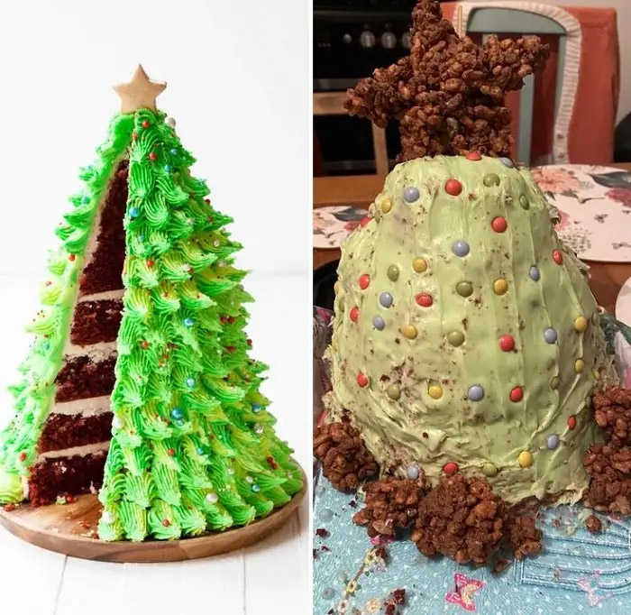 Christmas tree cake baking fail - Best pinterest baking fails