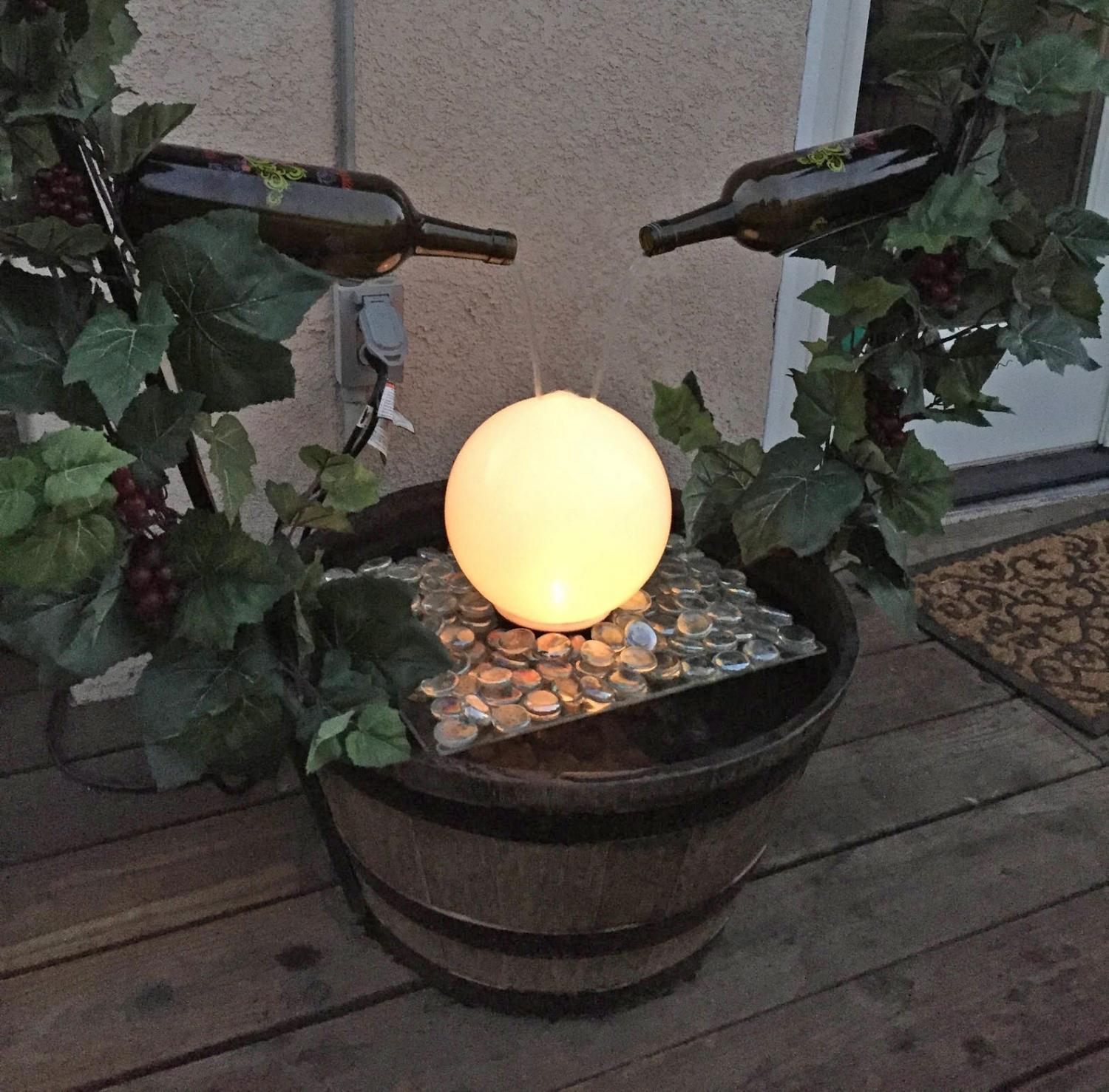 Wine Bottle Fountain - DIY Backyard wine bottler and wine cup water fountain