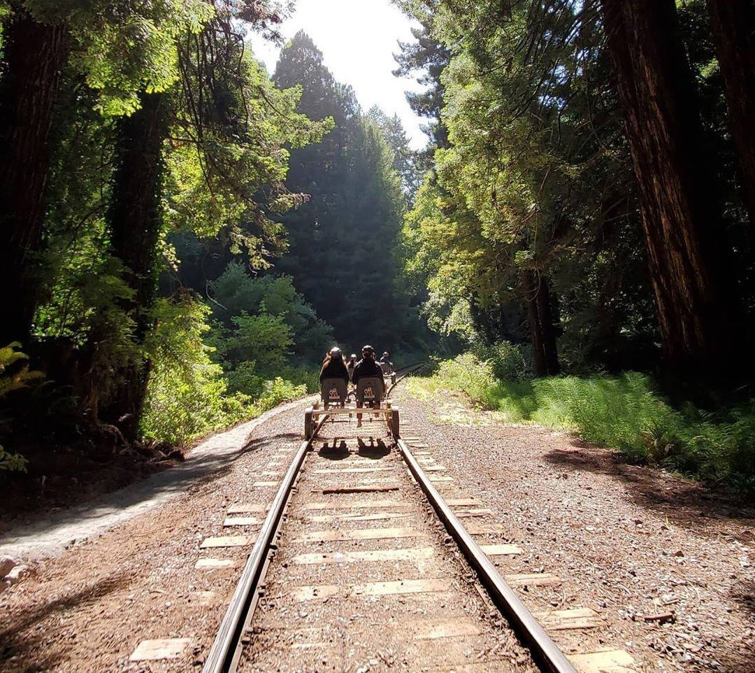 Rail Bikes Let You Pedal Through The Redwood Forest In California - Electric Railroad bicycles tour redwoods