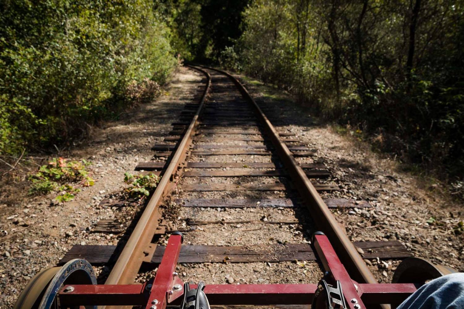 Rail Bikes Let You Pedal Through The Redwood Forest In California - Electric Railroad bicycles tour redwoods
