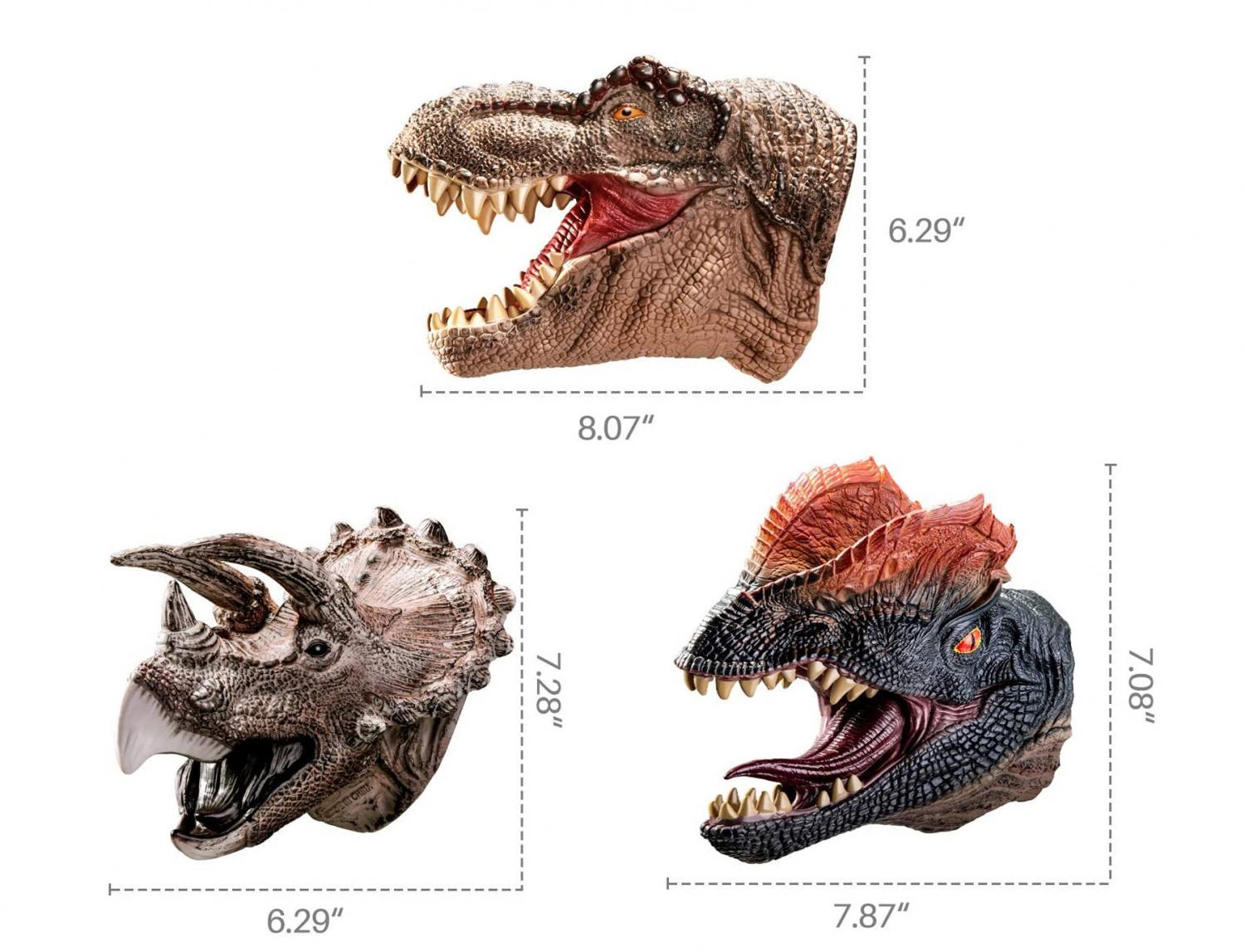 Realistic Rubber Dinosaur Hand Puppets - battle dinosaur head gloves