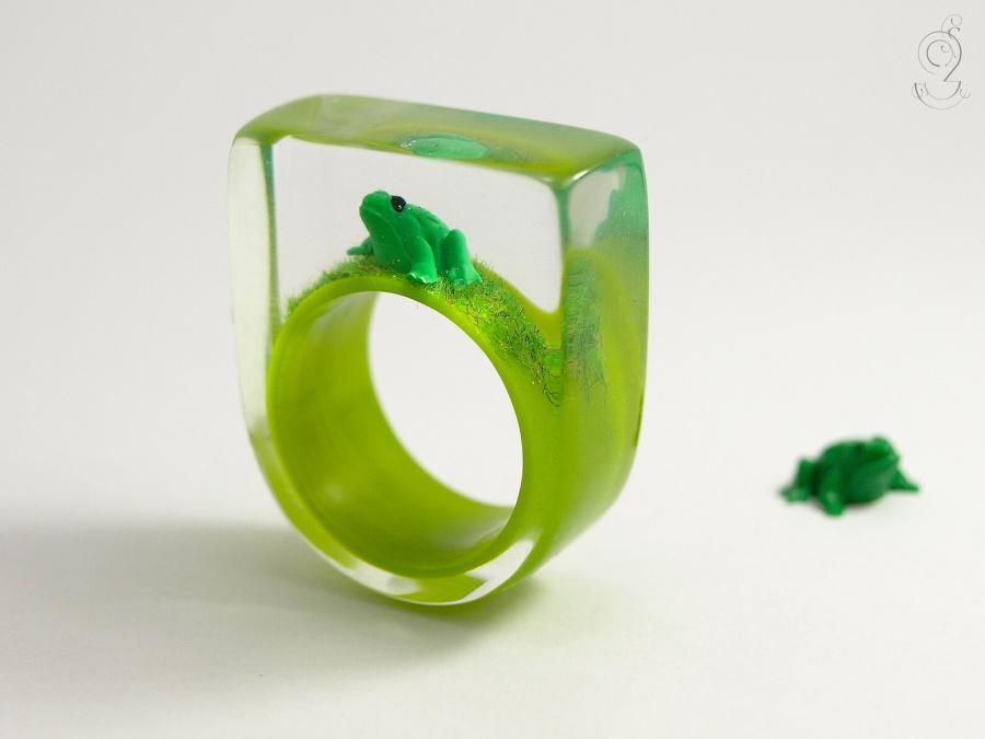Resin Rings With Miniatures Inside Them