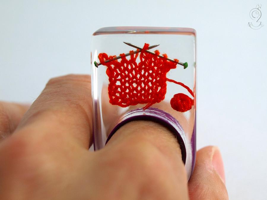 Resin Rings With Miniatures Inside Them
