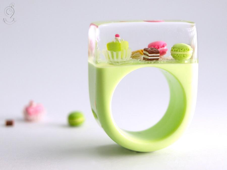 Resin Rings With Miniatures Inside Them