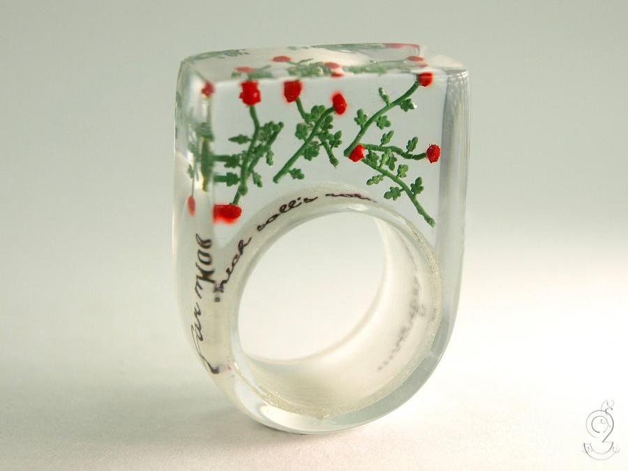 Resin Rings With Miniatures Inside Them