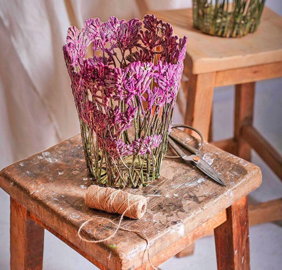 Unique Flower Vases Made From Dried Flowers By Shannon Clegg