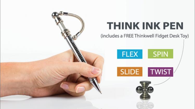 Fidget Pen - Think Ink Pen - Pen With Fidget Toys On It - Magnetic balls and clips fidget pen