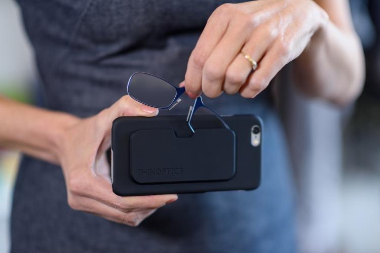 ThinOPTICS Phone Case Tiny Thin Reading Glasses - Folding Reading glasses inside iPhone case