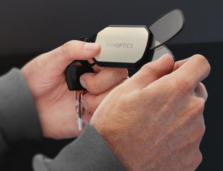 ThinOPTICS Key-chain Tiny Portable Reading Glasses - Folding Reading glasses inside key-chain