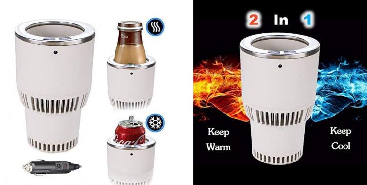 2-in-1 Car Cup-holder Beverage Cooler and Warmer - Mini car cup holder fridge