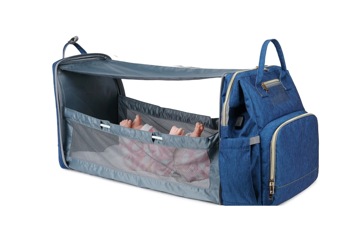 3-in-1 Diaper Bag With Built-in Changing Station/Bassinet