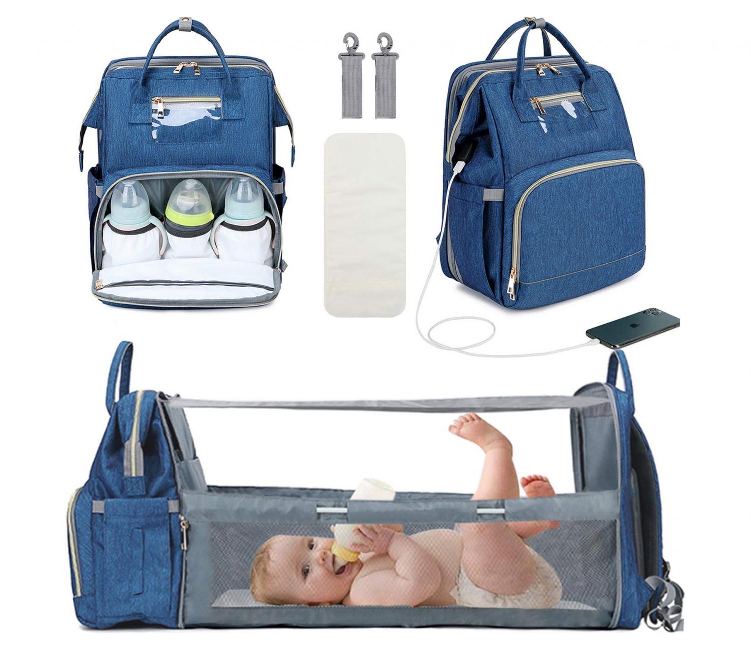 3-in-1 Diaper Bag With Built-in Changing Station/Bassinet