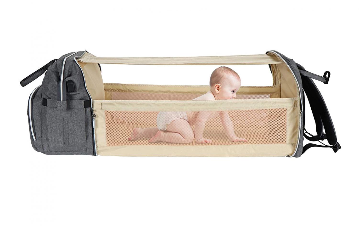 3-in-1 Diaper Bag With Built-in Changing Station/Bassinet