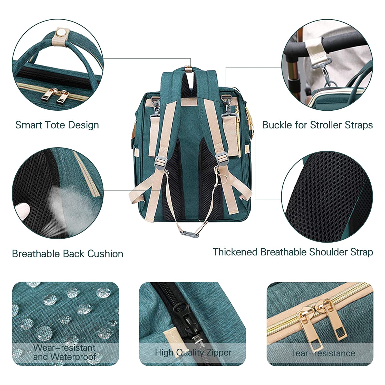 3-in-1 Diaper Bag With Built-in Changing Station/Bassinet