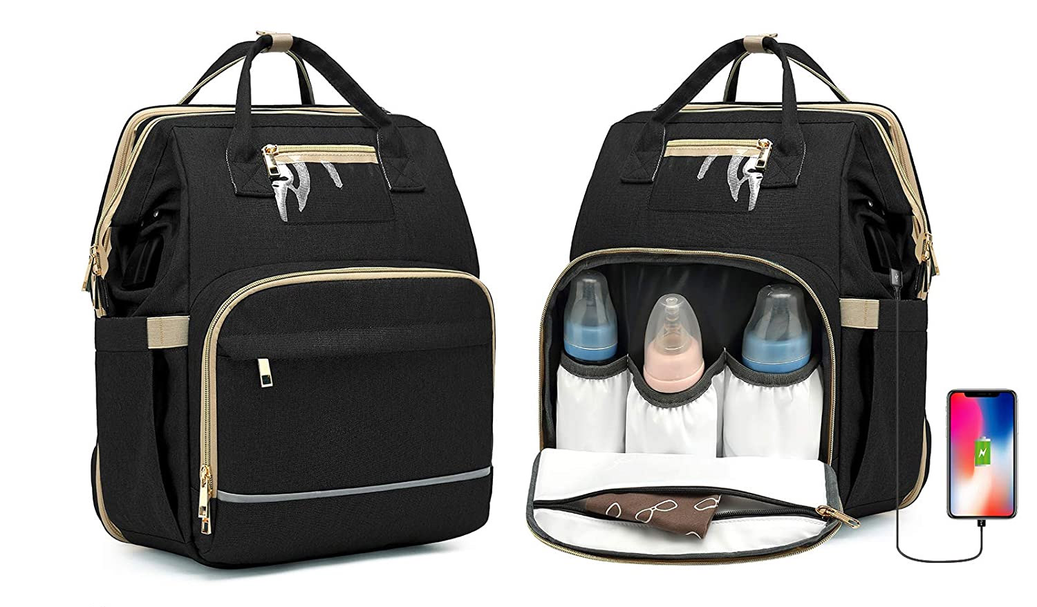 3-in-1 Diaper Bag With Built-in Changing Station/Bassinet