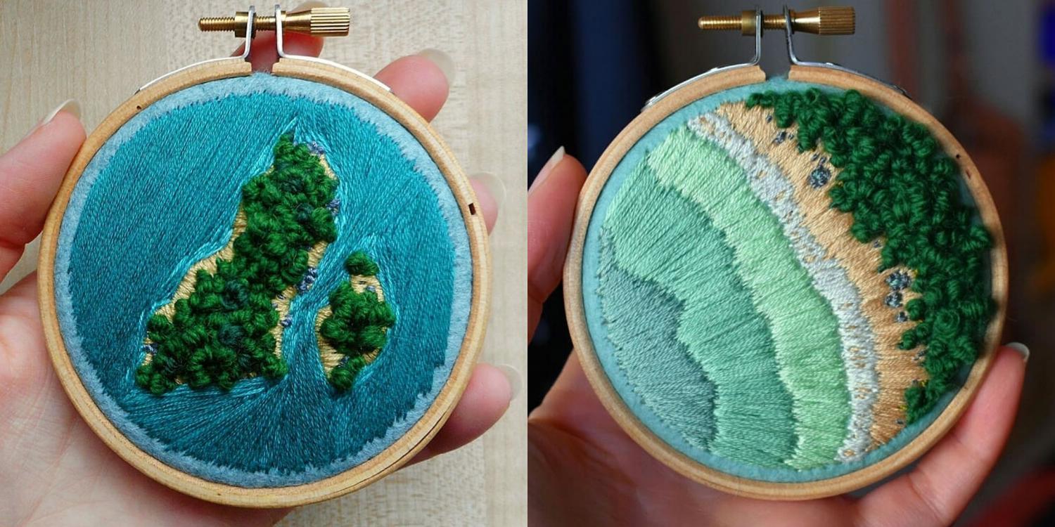 Incredible Mini Embroidery Pieces That Look Like Landscape Paintings - Best embroidery art painting