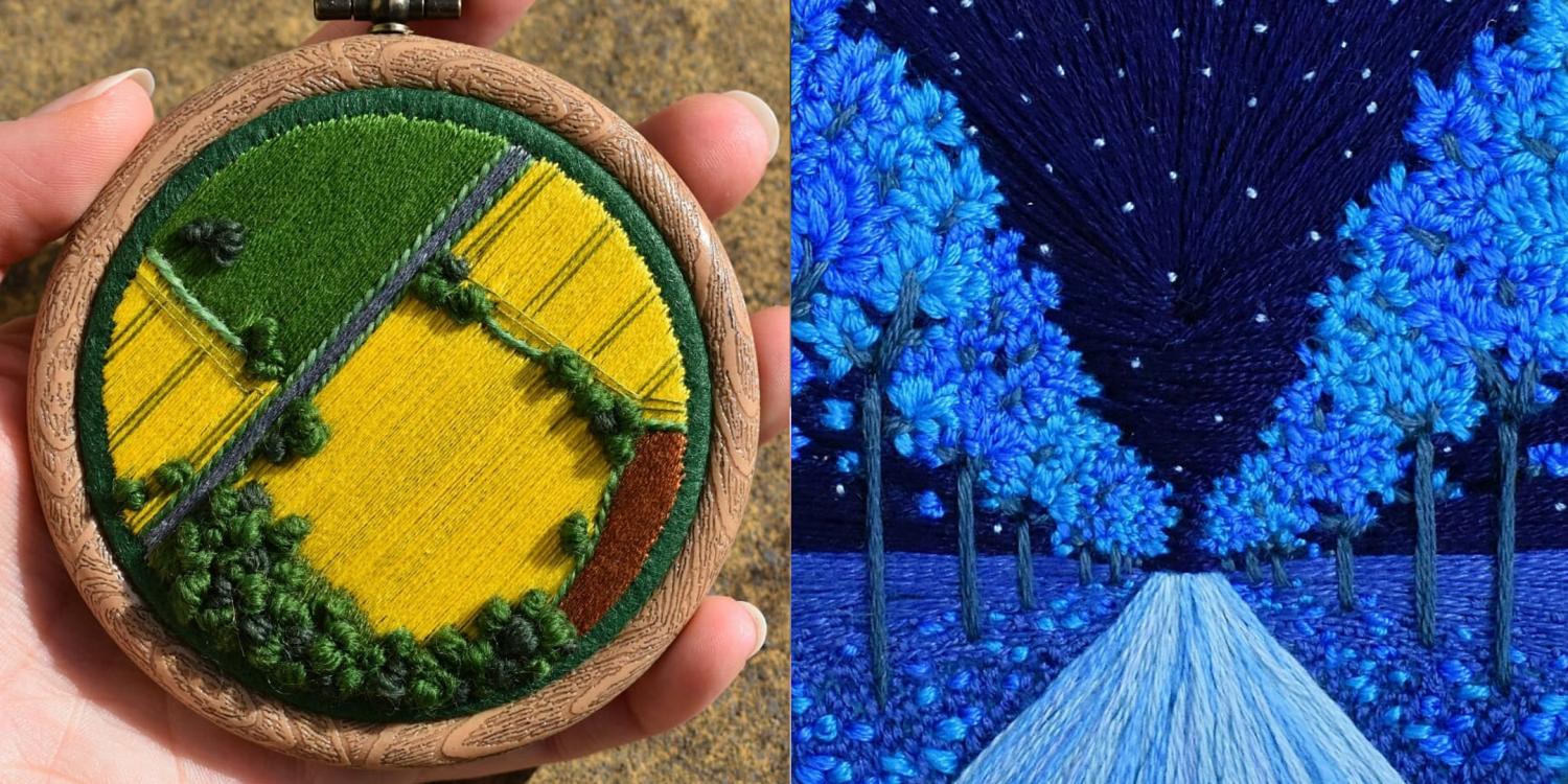 Incredible Mini Embroidery Pieces That Look Like Landscape Paintings - Best embroidery art painting