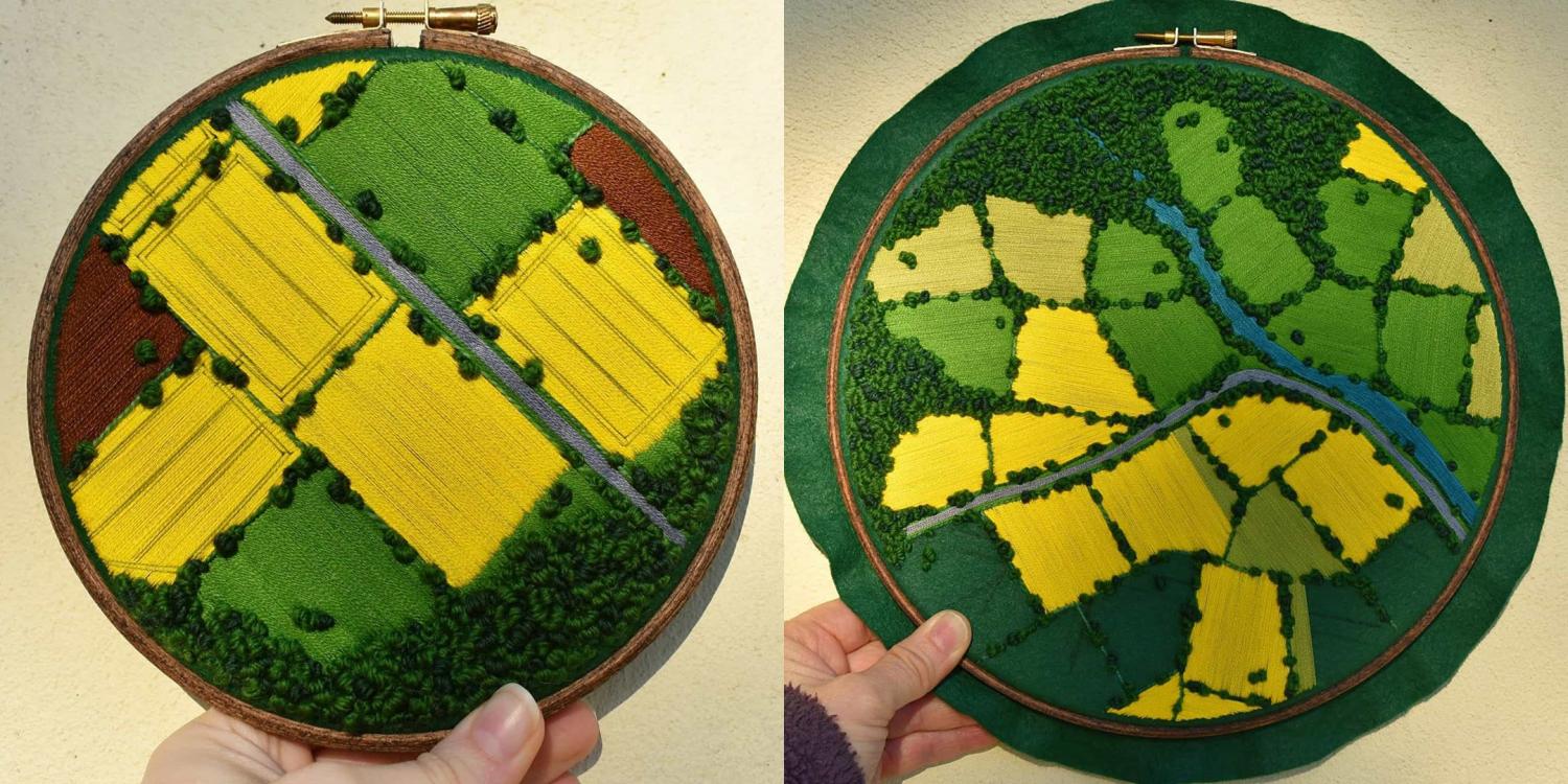 Incredible Mini Embroidery Pieces That Look Like Landscape Paintings - Best embroidery art painting