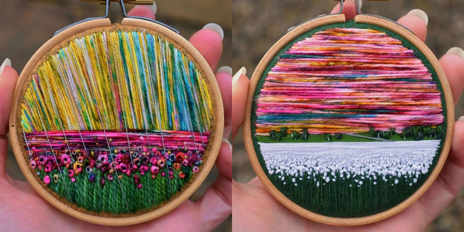 Incredible Mini Embroidery Pieces That Look Like Landscape Paintings - Best embroidery art painting