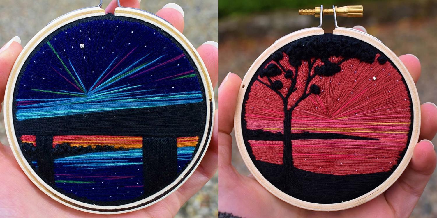 Incredible Mini Embroidery Pieces That Look Like Landscape Paintings - Best embroidery art painting