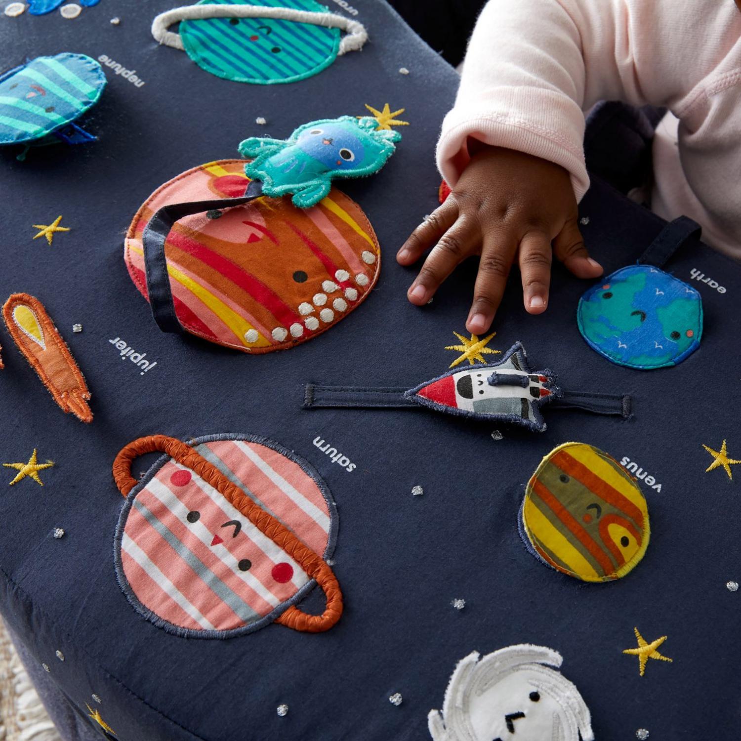 Cute Baby Activity Chair Helps Them Learn About Space And The Solar System - Deep Space Baby Activity Chair