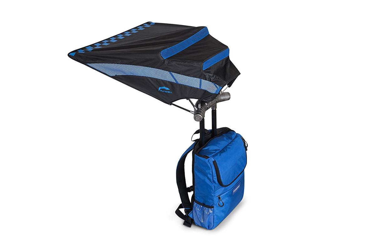 EZ Funshell Retractable Umbrella Backpack - Backpack with auto-deploying sun and rain umbrella