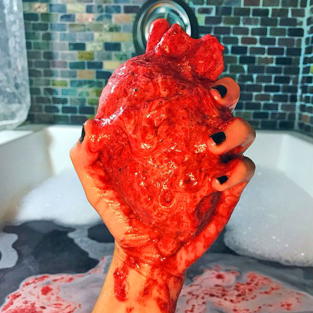Bloody Heart Bath Bomb - Anatomically Correct Heart Shaped Bath Bomb