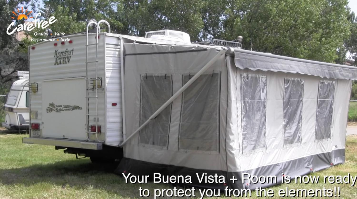 Screened-In Porch RV Camper Attachment - CAREFREE Buena Vista+ RV Awning Room