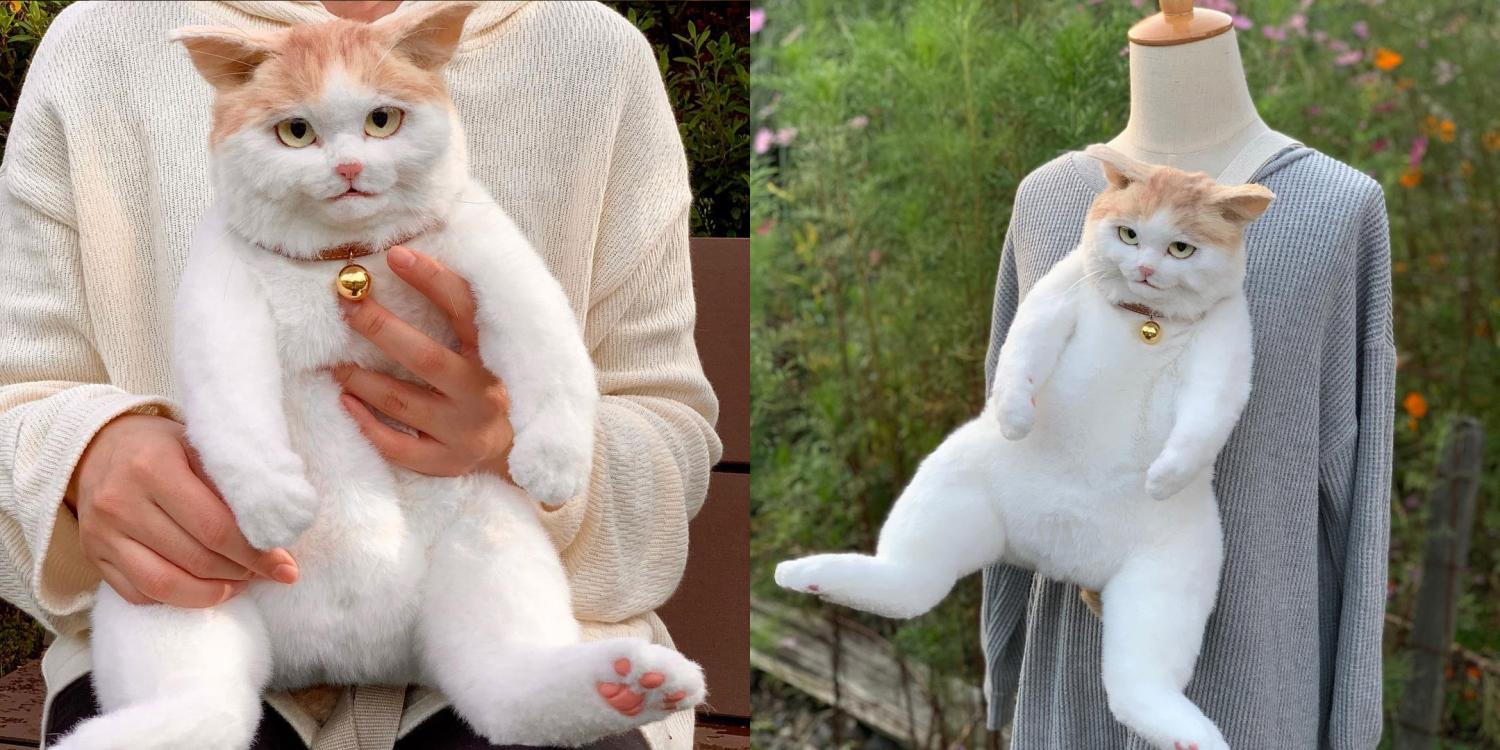 Realistic Cat Backpack looks like real live cat