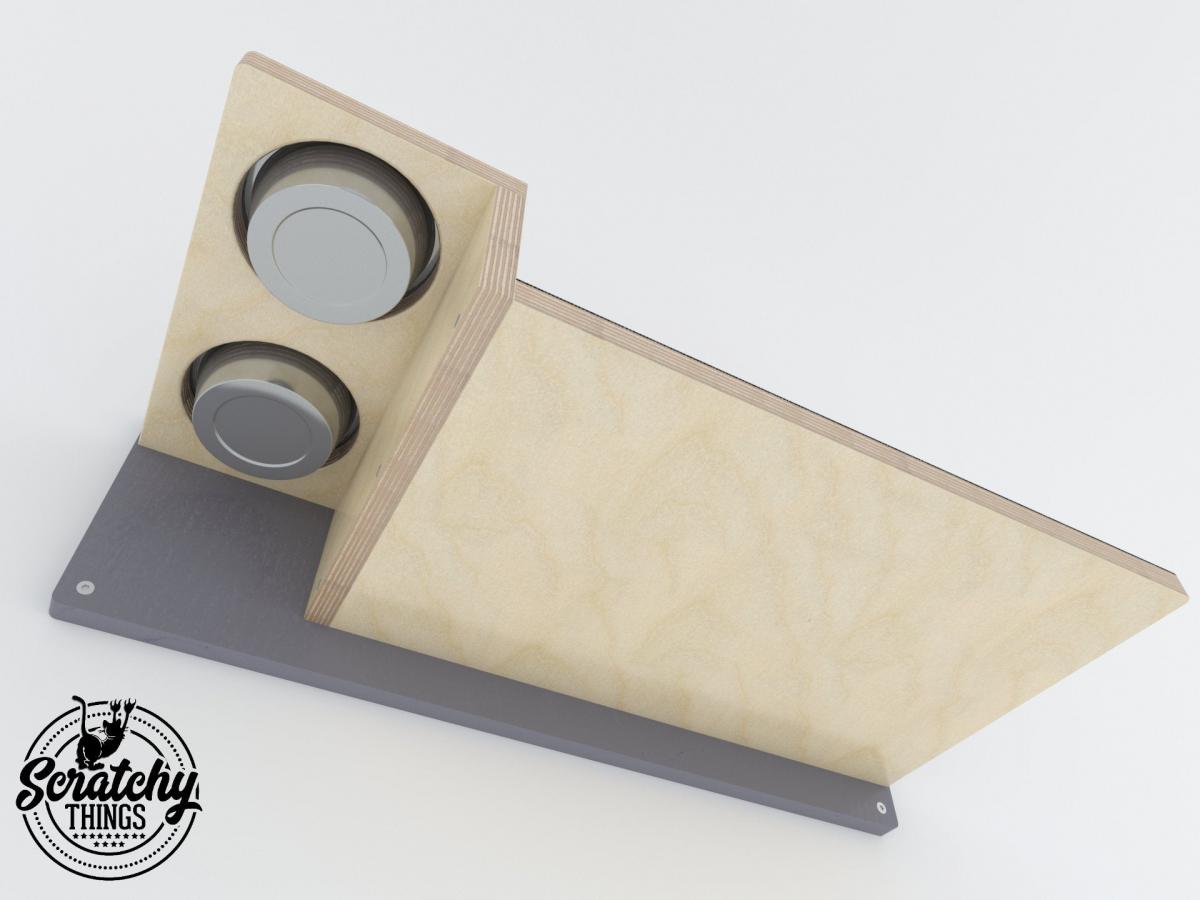 Wall-mounted cat feeder step - Hanging cat food bowls
