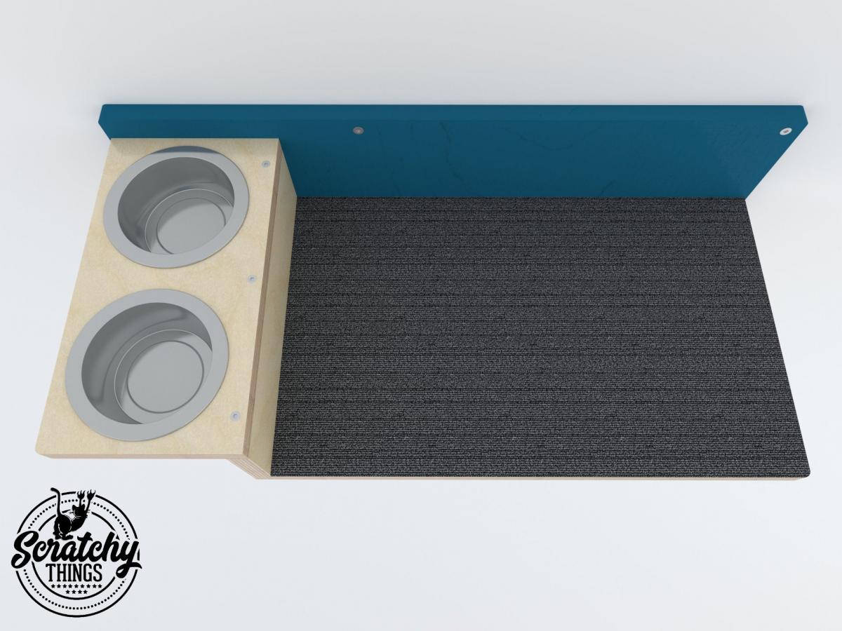 Wall-mounted cat feeder step - Hanging cat food bowls