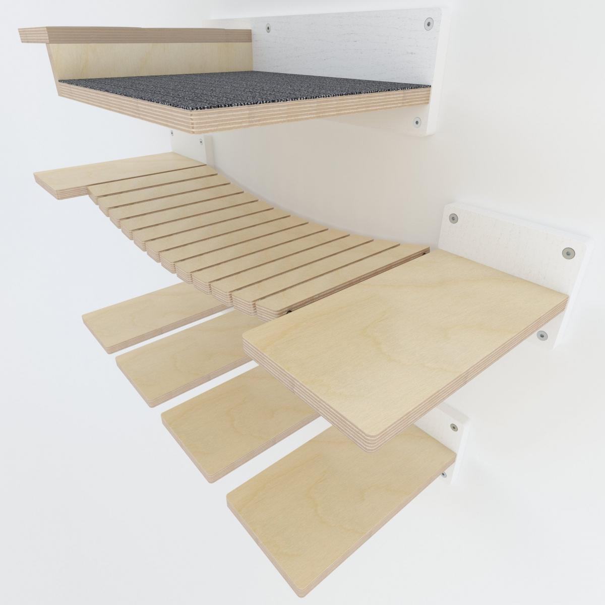 Wall-mounted cat feeder step - Hanging cat food bowls