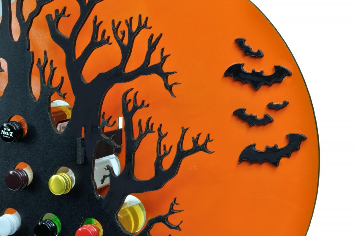 Halloween Advent Calendar Holds Mini Bottles Of Wine