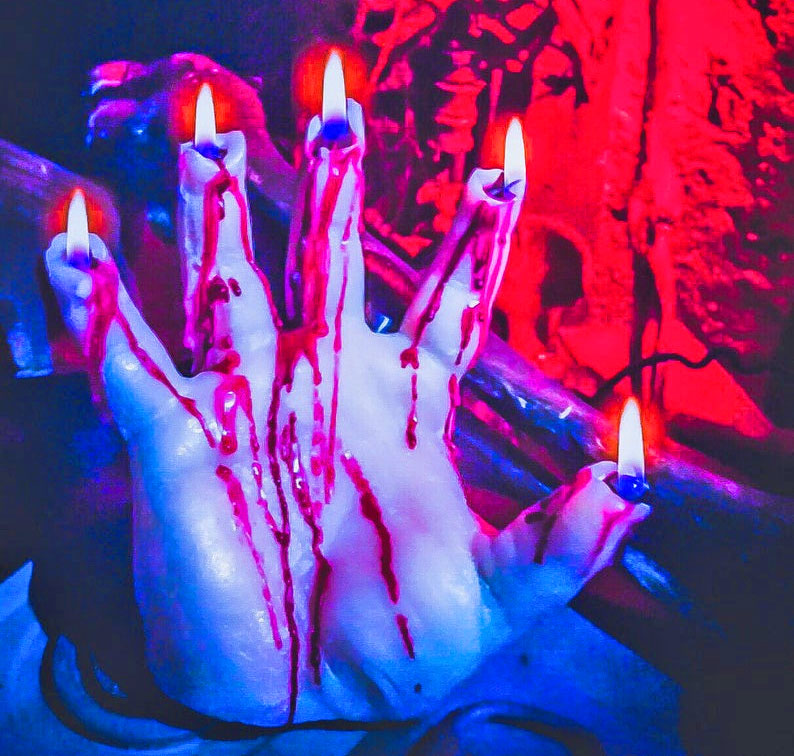Bleeding Hand Candle