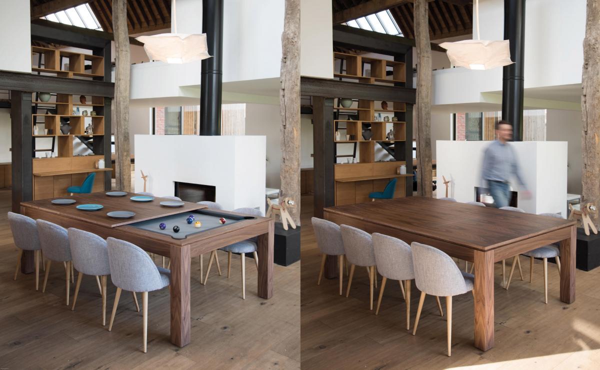 Fusion Pool Table - Multi-function dining table pool table - Incredible design unique billiard table