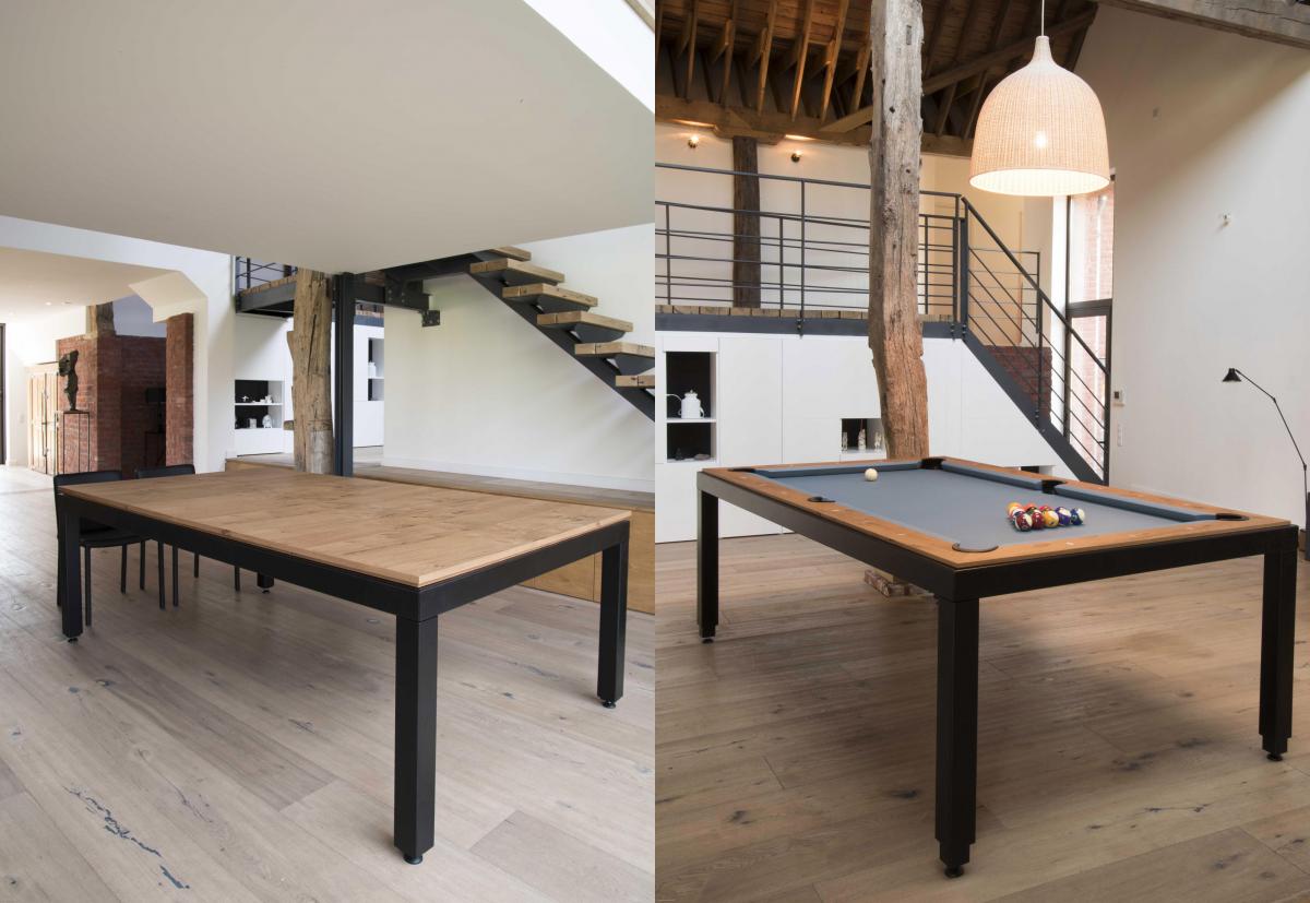 Fusion Pool Table - Multi-function dining table pool table - Incredible design unique billiard table