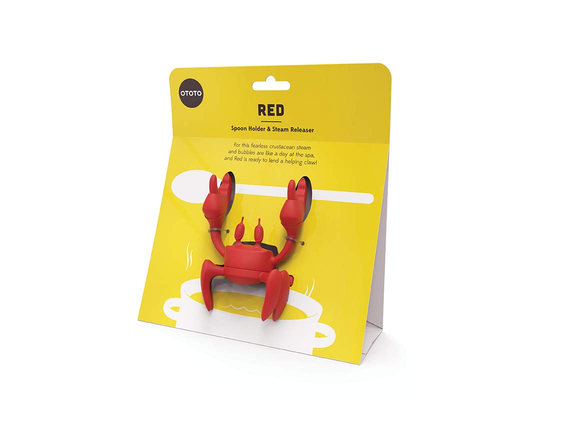 Crab cooking spoon holder - spinning crab shaped spoon holder and steam releaser