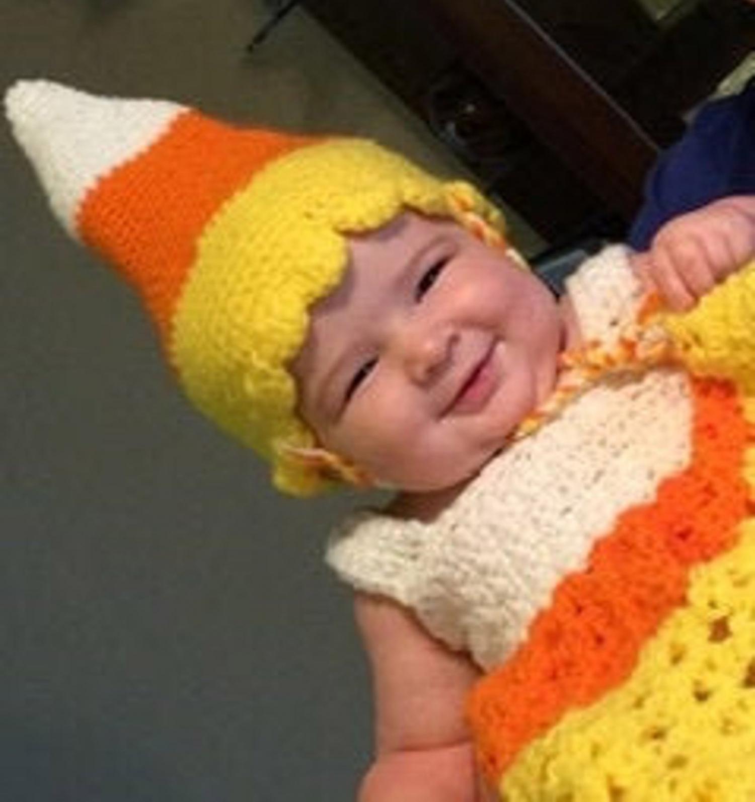 Crochet Candy Corn Baby Costume - Cutest baby Halloween Costume