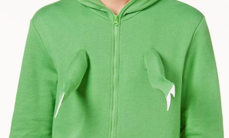 Dinosaur Hoodie Has Little T-Rex Arms That Protrude From The Chest - Holiday Dino Hoodie with t-rex hands